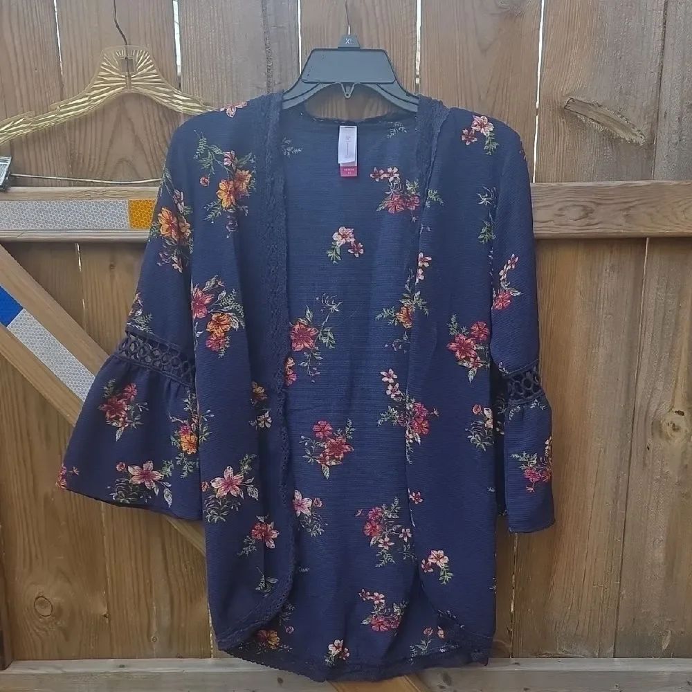 Floral Navy Women's Cardigan